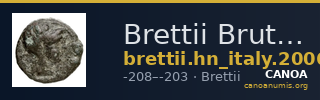 Brettii Bruttium Historia Numorum Italy 2006-2010 — CANOA