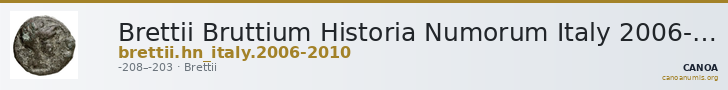Brettii Bruttium Historia Numorum Italy 2006-2010 — CANOA