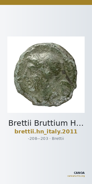 Brettii Bruttium Historia Numorum Italy 2011 — CANOA