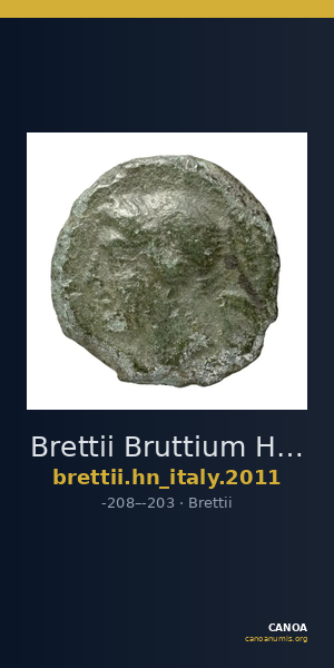 Brettii Bruttium Historia Numorum Italy 2011 — CANOA