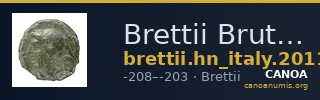 Brettii Bruttium Historia Numorum Italy 2011 — CANOA
