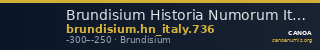 Brundisium Historia Numorum Italy 736 — CANOA
