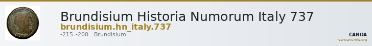 Brundisium Historia Numorum Italy 737 — CANOA