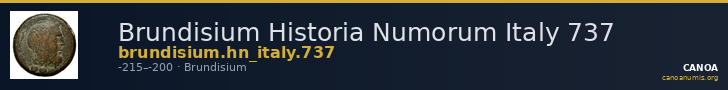 Brundisium Historia Numorum Italy 737 — CANOA