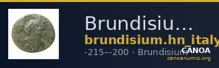 Brundisium Historia Numorum Italy 738 — CANOA