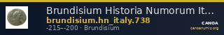 Brundisium Historia Numorum Italy 738 — CANOA