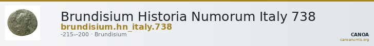 Brundisium Historia Numorum Italy 738 — CANOA
