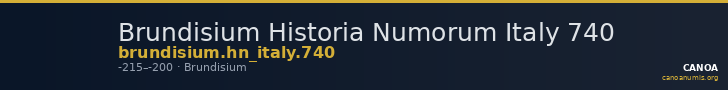 Brundisium Historia Numorum Italy 740 — CANOA