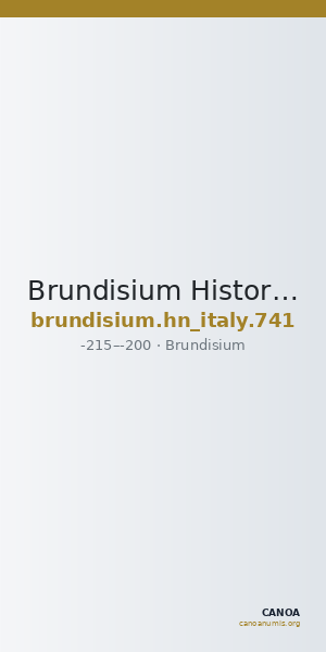 Brundisium Historia Numorum Italy 741 — CANOA