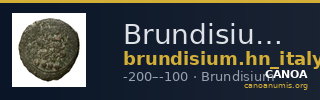Brundisium Historia Numorum Italy 744 — CANOA