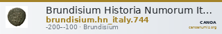 Brundisium Historia Numorum Italy 744 — CANOA