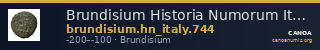 Brundisium Historia Numorum Italy 744 — CANOA