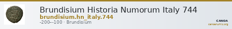 Brundisium Historia Numorum Italy 744 — CANOA
