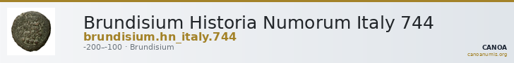 Brundisium Historia Numorum Italy 744 — CANOA