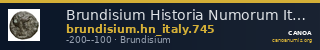 Brundisium Historia Numorum Italy 745 — CANOA