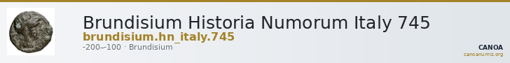 Brundisium Historia Numorum Italy 745 — CANOA