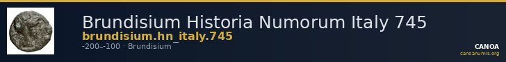 Brundisium Historia Numorum Italy 745 — CANOA
