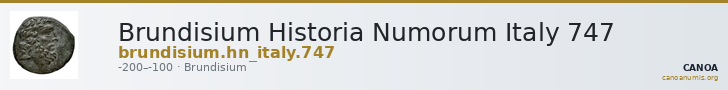 Brundisium Historia Numorum Italy 747 — CANOA
