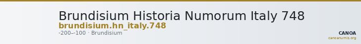 Brundisium Historia Numorum Italy 748 — CANOA