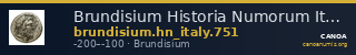 Brundisium Historia Numorum Italy 751 — CANOA