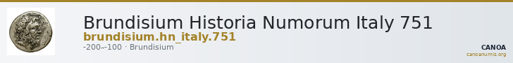Brundisium Historia Numorum Italy 751 — CANOA