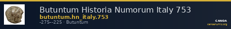 Butuntum Historia Numorum Italy 753 — CANOA