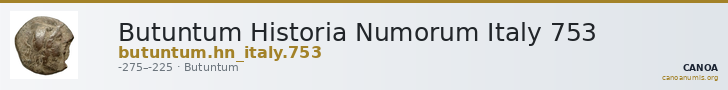 Butuntum Historia Numorum Italy 753 — CANOA