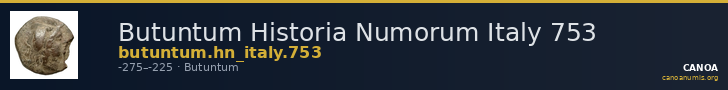 Butuntum Historia Numorum Italy 753 — CANOA