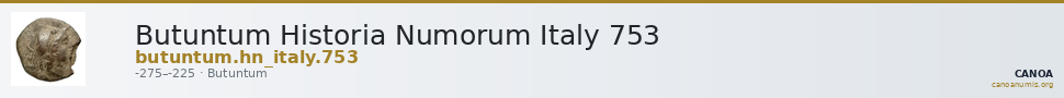 Butuntum Historia Numorum Italy 753 — CANOA