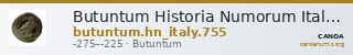 Butuntum Historia Numorum Italy 755 — CANOA