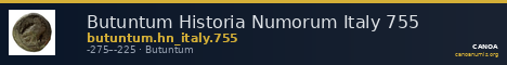 Butuntum Historia Numorum Italy 755 — CANOA