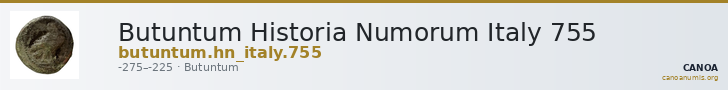 Butuntum Historia Numorum Italy 755 — CANOA