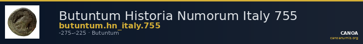 Butuntum Historia Numorum Italy 755 — CANOA