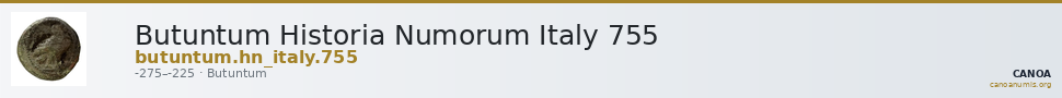 Butuntum Historia Numorum Italy 755 — CANOA