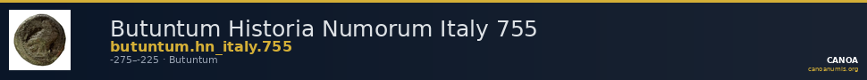 Butuntum Historia Numorum Italy 755 — CANOA