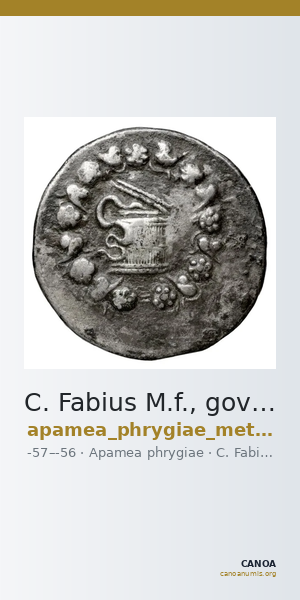 C. Fabius M.f., governor of Asia Apamea in Phrygia Metcalf 2017 I — CANOA