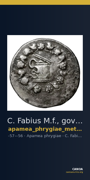 C. Fabius M.f., governor of Asia Apamea in Phrygia Metcalf 2017 I — CANOA