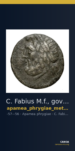 C. Fabius M.f., governor of Asia Apamea in Phrygia Metcalf 2017 II — CANOA