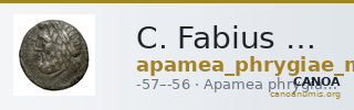 C. Fabius M.f., governor of Asia Apamea in Phrygia Metcalf 2017 II — CANOA
