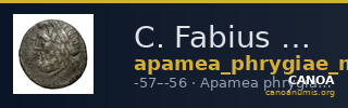 C. Fabius M.f., governor of Asia Apamea in Phrygia Metcalf 2017 II — CANOA