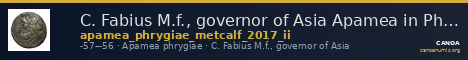 C. Fabius M.f., governor of Asia Apamea in Phrygia Metcalf 2017 II — CANOA