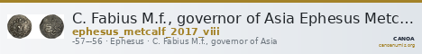 C. Fabius M.f., governor of Asia Ephesus Metcalf 2017 VIII — CANOA