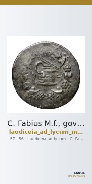 C. Fabius M.f., governor of Asia Laodiceia ad Lycum Metcalf 2017 V — CANOA