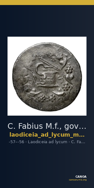 C. Fabius M.f., governor of Asia Laodiceia ad Lycum Metcalf 2017 V — CANOA