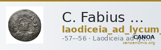 C. Fabius M.f., governor of Asia Laodiceia ad Lycum Metcalf 2017 V — CANOA