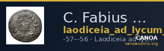C. Fabius M.f., governor of Asia Laodiceia ad Lycum Metcalf 2017 V — CANOA