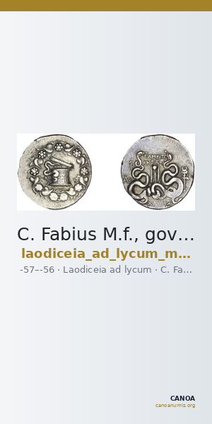 C. Fabius M.f., governor of Asia Laodiceia ad Lycum Metcalf 2017 VI — CANOA