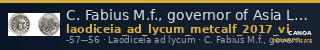 C. Fabius M.f., governor of Asia Laodiceia ad Lycum Metcalf 2017 VI — CANOA