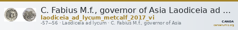 C. Fabius M.f., governor of Asia Laodiceia ad Lycum Metcalf 2017 VI — CANOA