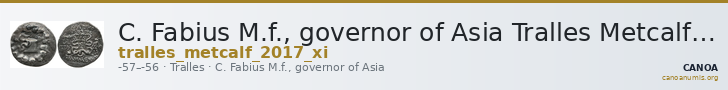 C. Fabius M.f., governor of Asia Tralles Metcalf 2017 XI — CANOA